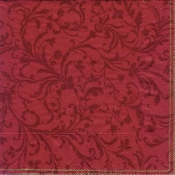 s5130 - Damask - bordeaux - Servietten - Packung - 20 Stück