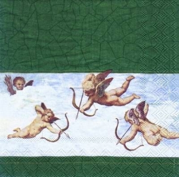 s5132 - Angel Trio - green - Servietten - Packung - 20 Stück