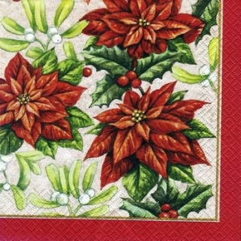 s5204 - Poinsettia - Servietten - Packung - 20 Stück