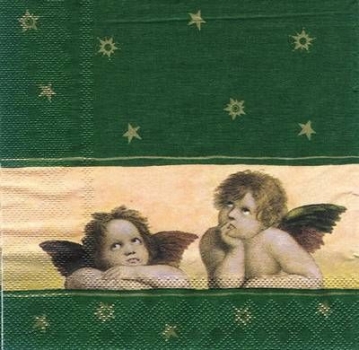s5247 - Angels - green - Servietten - Packung - 20 Stück