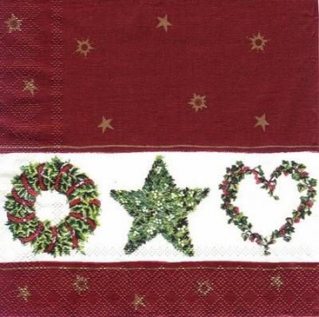 s5253 - Deco Border - red - Servietten - Packung - 20 Stück