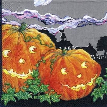 s5284 - Happy Halloween - grey - Servietten - Packung - 20 Stück