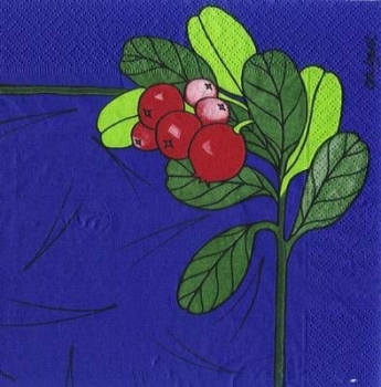 s5317 - Preiselbeeren - blau - Servietten - Packung - 15 Stück
