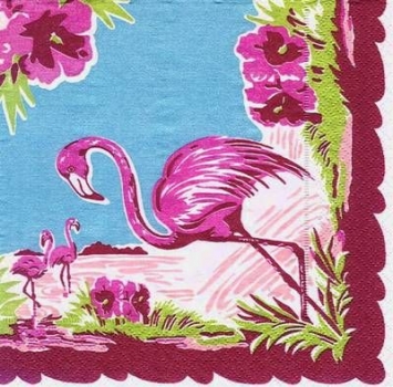s4x0460 - Flamingo - Servietten - Packung - 15 Stück