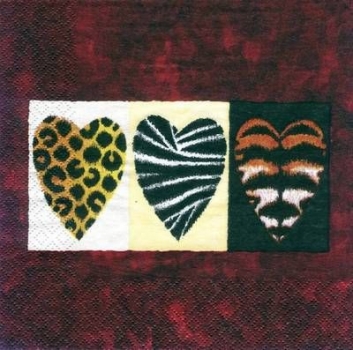s5339 - Wild Hearts - mahagany  - Servietten - Packung - 20 Stück