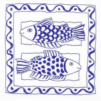 s5349 - Fische - Servietten - Packung - 20 Stück