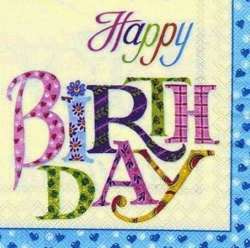 s5367 - Happy Days - cream blue - Servietten - Packung - 20 Stück