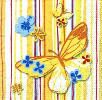 s5398 - Smart Girl Butterflies - orange - Servietten - Packung - 20 Stück