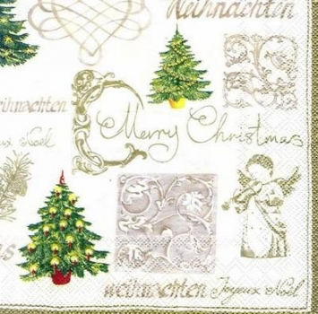 s5414 - Cherubs Ornaments - cream - Servietten - Packung - 20 Stück