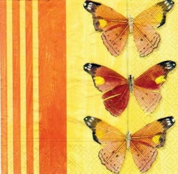 s5428 - Three Butterflies - Servietten - Packung - 20 Stück.