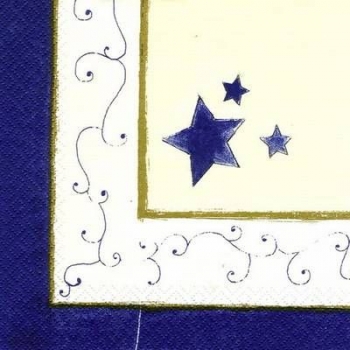 s5442 - Golden Stars - dark blue - Servietten - Packung - 20 Stück