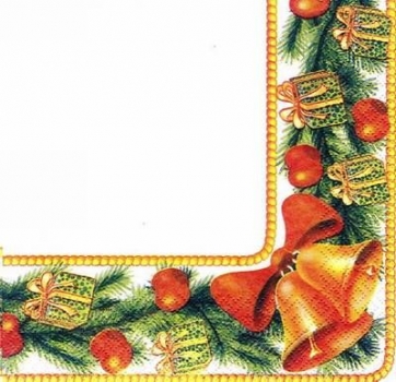 s5457 - Golden Bells - white - Servietten - Packung - 20 Stück