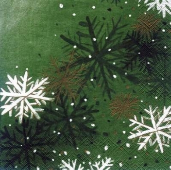 s5467 - Snowing - dark green - Servietten - Packung - 20 Stück