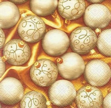 s5477 - Glass Ball - cream - Servietten - Packung - 20 Stück