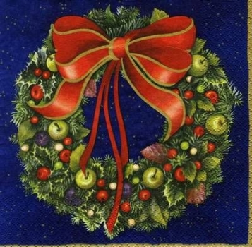 s5482 - Wreath - dark blue - Servietten - Packung - 20 Stück