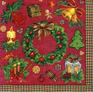 s5491 - Christmas Accent - red - Servietten - Packung - 20 Stück