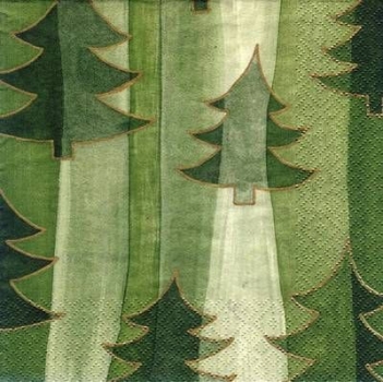 s5504 - Christmas Forest- green - Servietten - Packung - 20 Stück