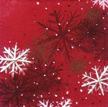 s5510 - Snowing - red - Serviette - Stückpreis