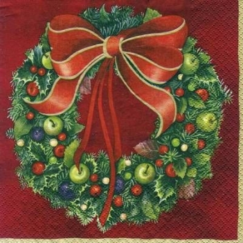 s5511 - Wreath - red - Servietten - Packung - 20 Stück
