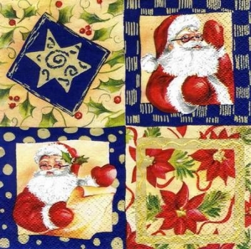 s5519 - Patchwork - blue - Servietten - Packung - 20 Stück