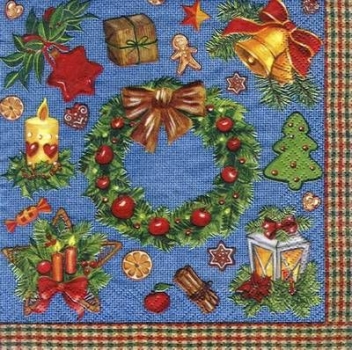 s5525 - Christmas Accents - blue - Servietten - Packung - 20 Stück