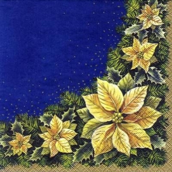s5526 - Winter Flower - blue - Servietten - Packung - 20 Stück