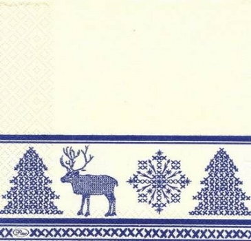 s5527 - Needlework - blue - Servietten - Packung - 20 Stück