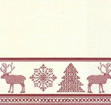 s5528 - Needlework - red - Servietten - Packung - 20 Stück