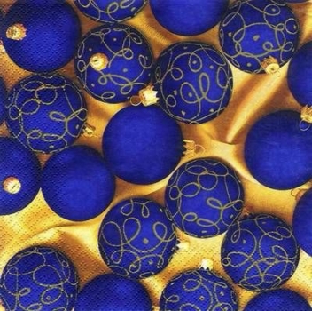 s5532 - Glass Ball - blue - Servietten - Packung - 20 Stück
