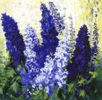 s5553 – Larkspur Impressions – blau – Servietten – Packung – 20 Stück