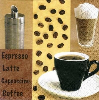 s5624 – Kaffee-Variationen – Servietten – Packung – 20 Stück