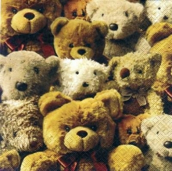 s5696 - Teddies - braun - Servietten - Packung - 20 Stück