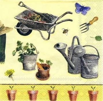 s5798 - Garden Tools - yellow - Servietten - Packung - 20 Stück