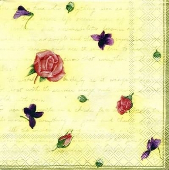 s5803 - Romance Flowers - yellow - Servietten - Packung - 20 Stück.