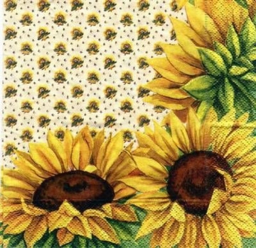 s5816 - Sonnenblumenrand - Servietten - Packung - 20 Stück