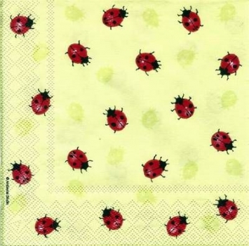 s5834 - Ladybirds - green - Servietten - Packung - 20 Stück