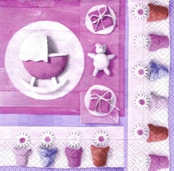 s5884 – Baby – rosa – Servietten – Packung – 20 Stück