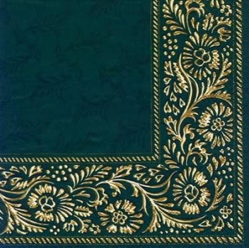 s5912 - Florid - dark green - Servietten - Packung - 20 Stück.