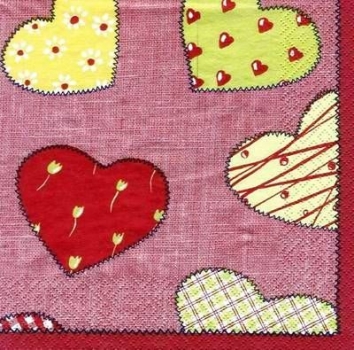 s5913 - Hearts - orange - Servietten - Packung - 20 Stück.