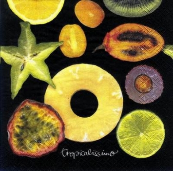 s5950 - Exotic Fruits - black - Servietten - Packung - 20 Stück