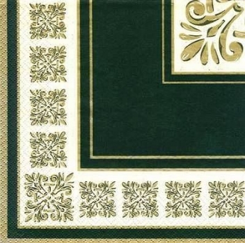 s5972 - Verona - green/gold - Servietten - Packung - 20 Stück