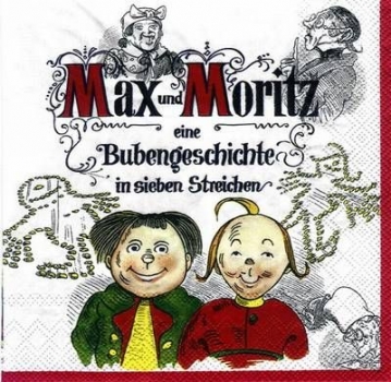s5996 - Max und Moritz - Servietten - Packung - 20 Stück.