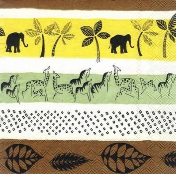 s6002 - Safari - brown - Servietten - Packung 20 Stück