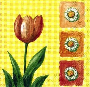 s6044 - Tulip & Daisy - Servietten - Packung - 20 Stück