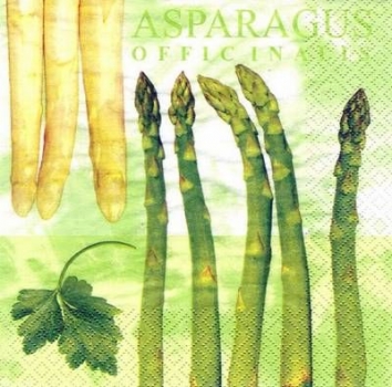 s6116 - Asparagus Officinales - green - Servietten - Packung - 20 Stück