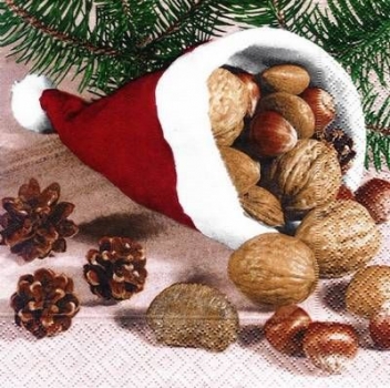 s6202 - Hut with Nuts - Servietten - Packung - 20 Stück
