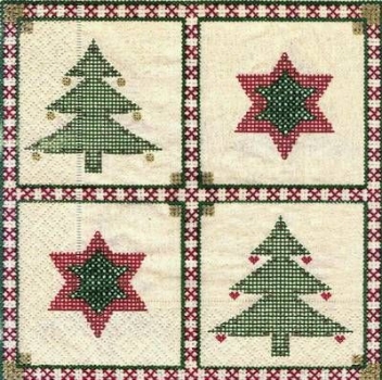 s6209 - Trees and Stars - Servietten - Packung - 20 Stück