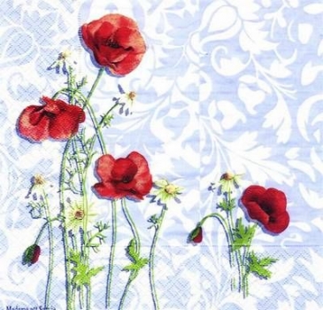 s6233 - Poppies sky - Servietten - Packung - 20 Stück