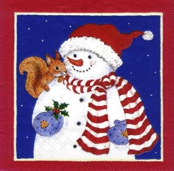 s6284 - Snowmania - blue - Napkins - package 20 pcs.