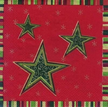 s6319 - Etoile - red green - Servietten - Packung - 20 Stück